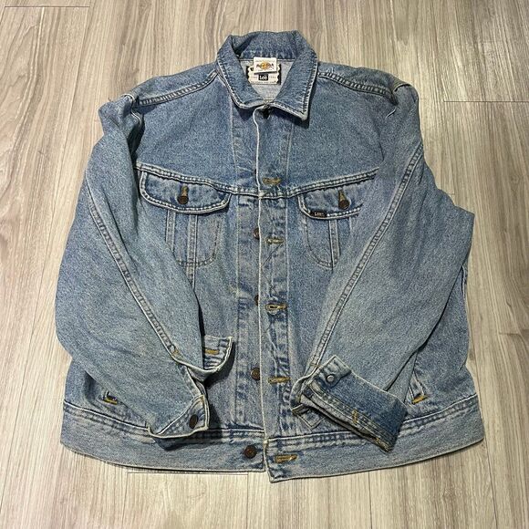 Vintage 90s Hard Rock Cafe New Orleans Lee Jean Jacket Denim Blue Size Medium - Picture 2 of 8